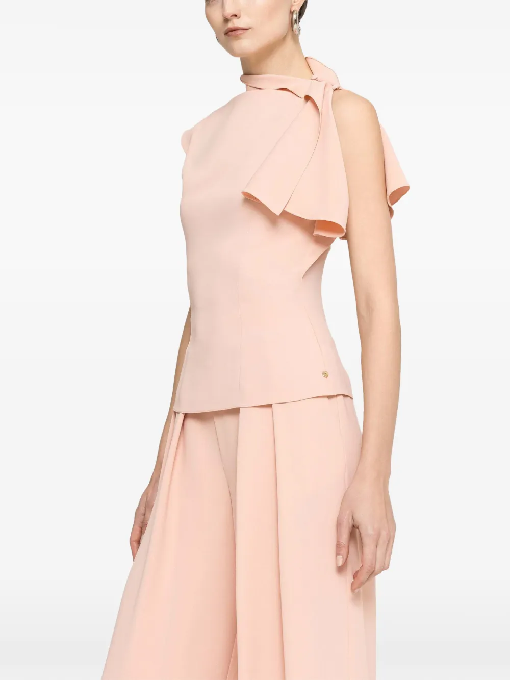 NISSA ruffled high-neck top - Rosa