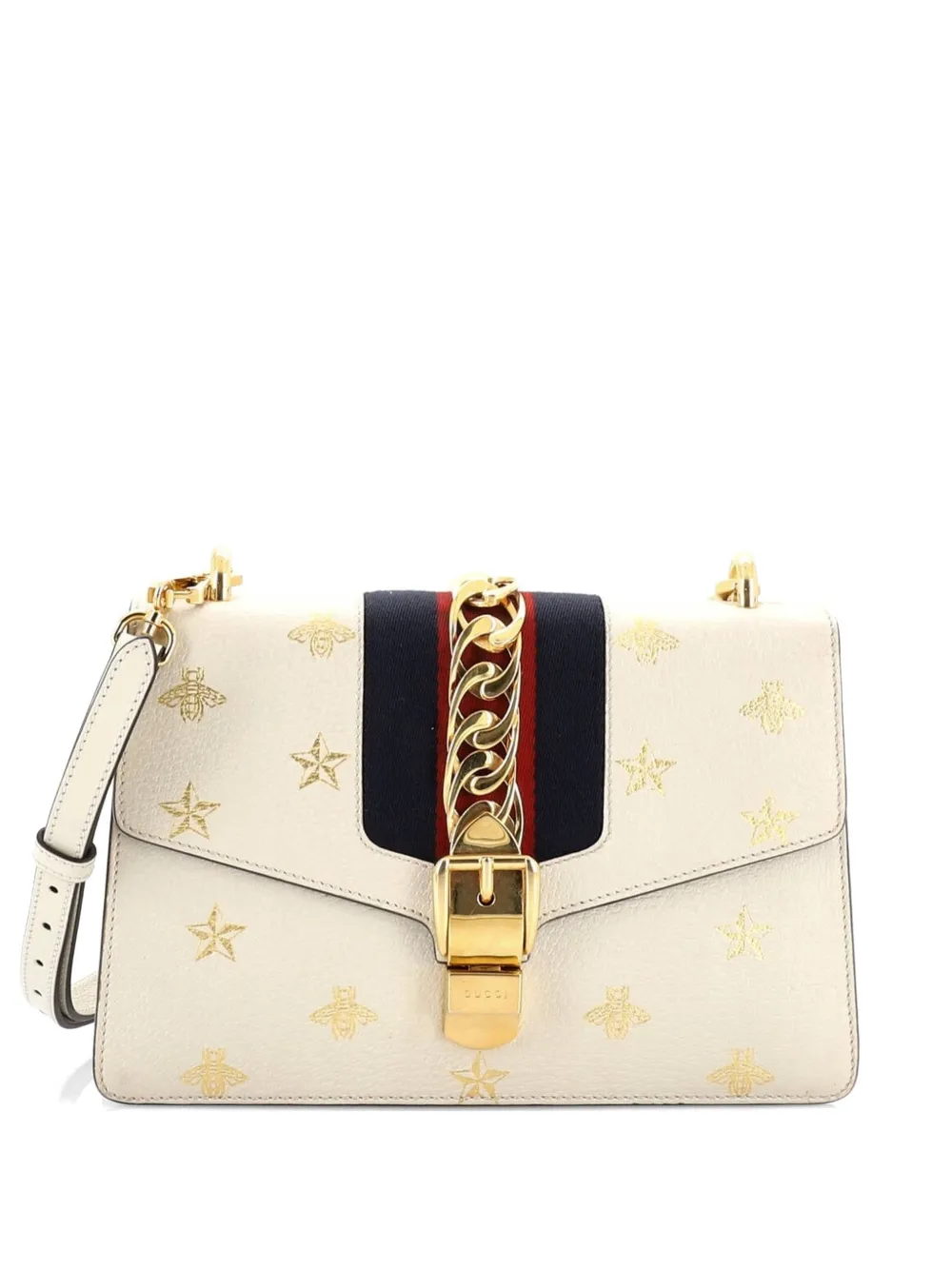 Gucci Pre-Owned Borsa a spalla Sylvie piccola in pelle con stampa - Bianco