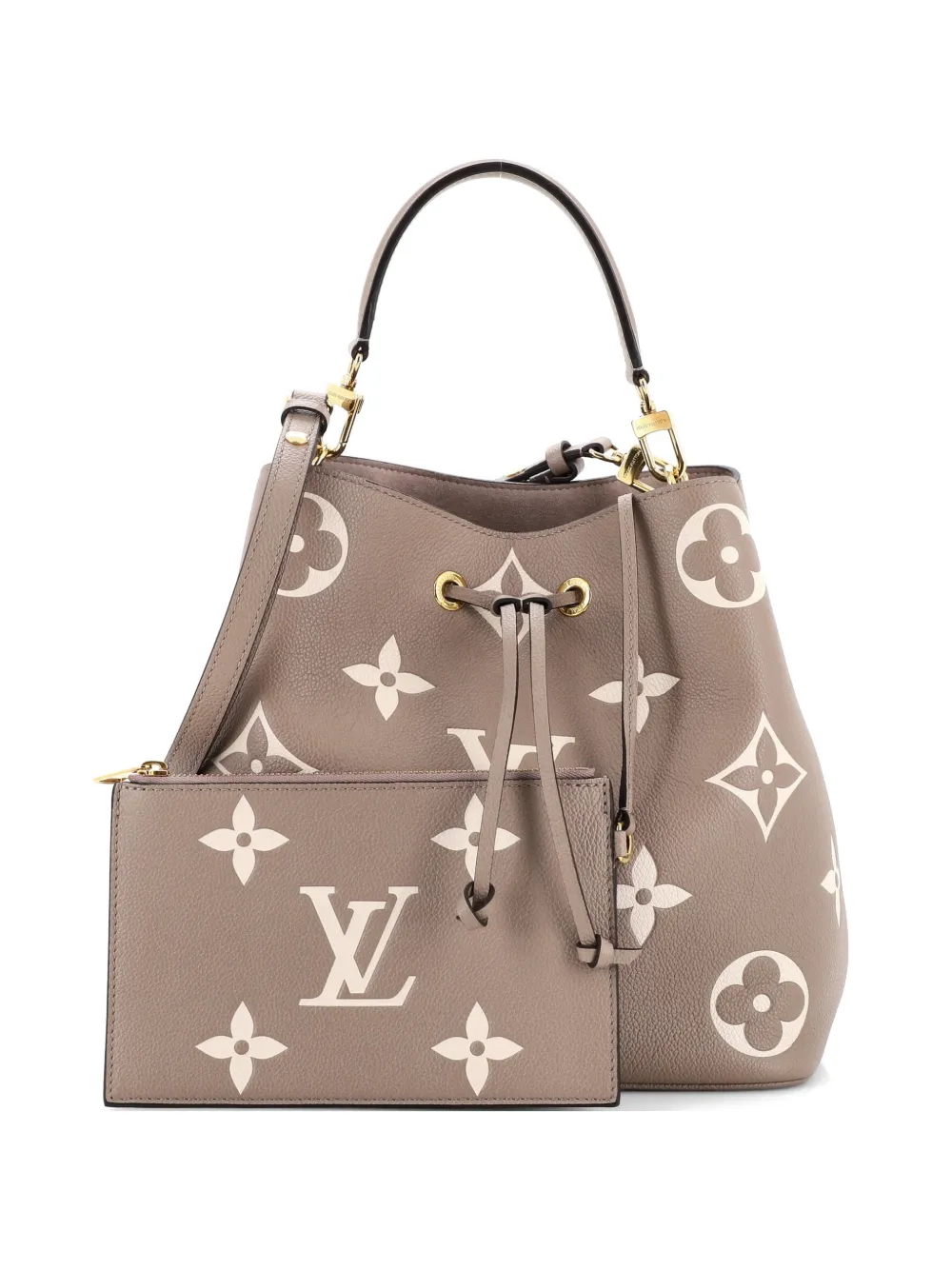 Louis Vuitton Pre-Owned Borsa a secchiello NeoNoe MM in pelle Empreinte bicolore Monogram Giant - Toni neutri