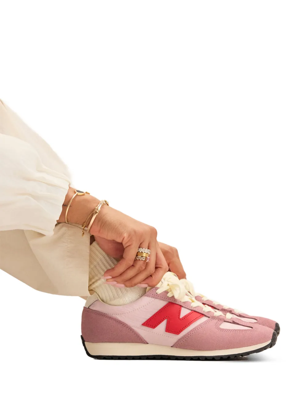 New Balance 471 suede-panelled sneakers - Rosa