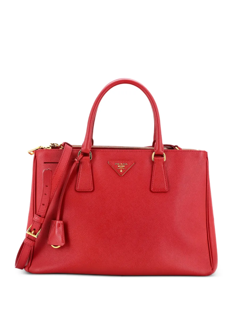 Prada Pre-Owned Double Zip Lux Saffiano Leather Medium tote bag - Rot