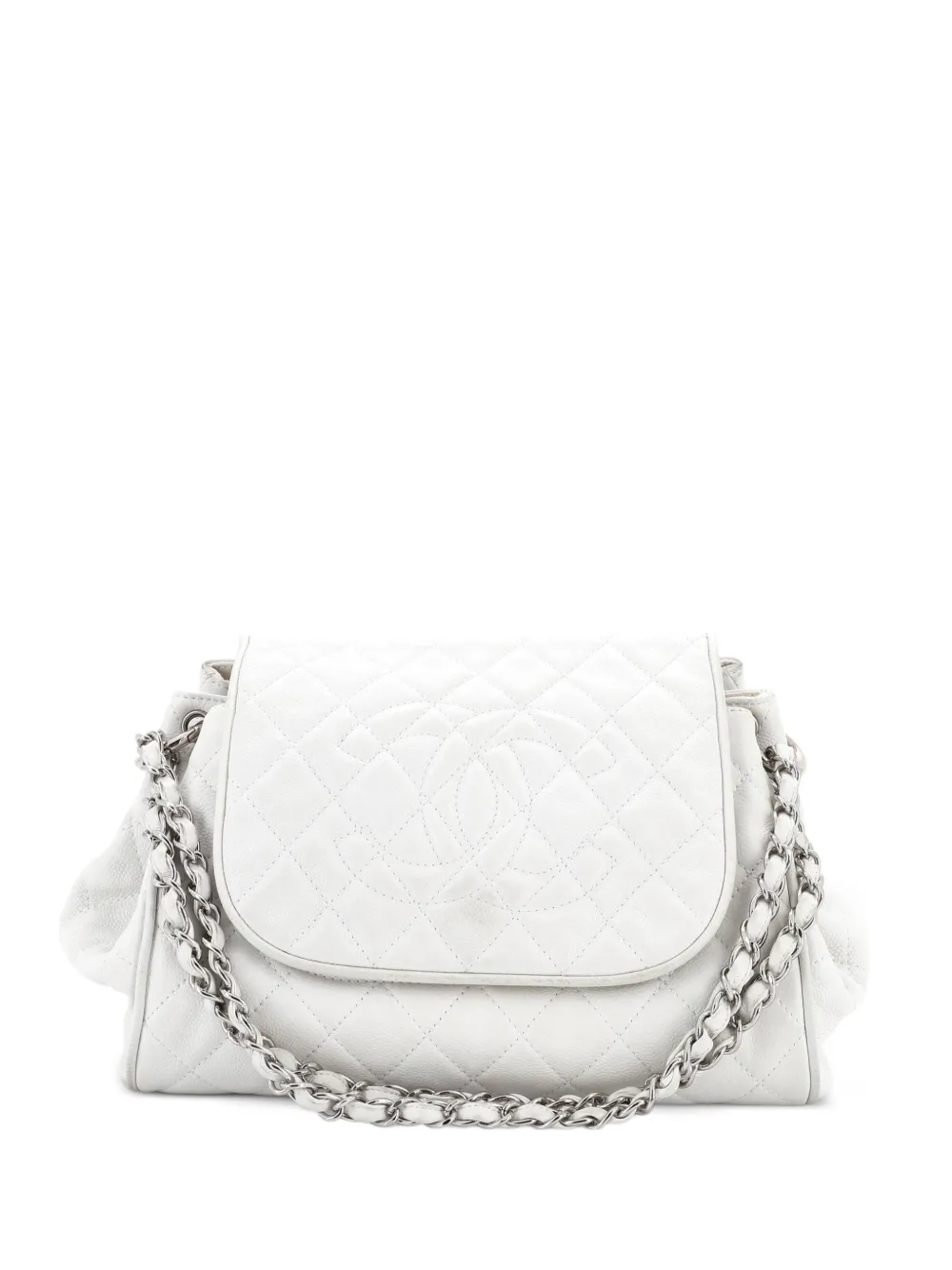 CHANEL Pre-Owned Timeless Accordion Flap Bag Quilted Caviar shoulder bag - Bianco