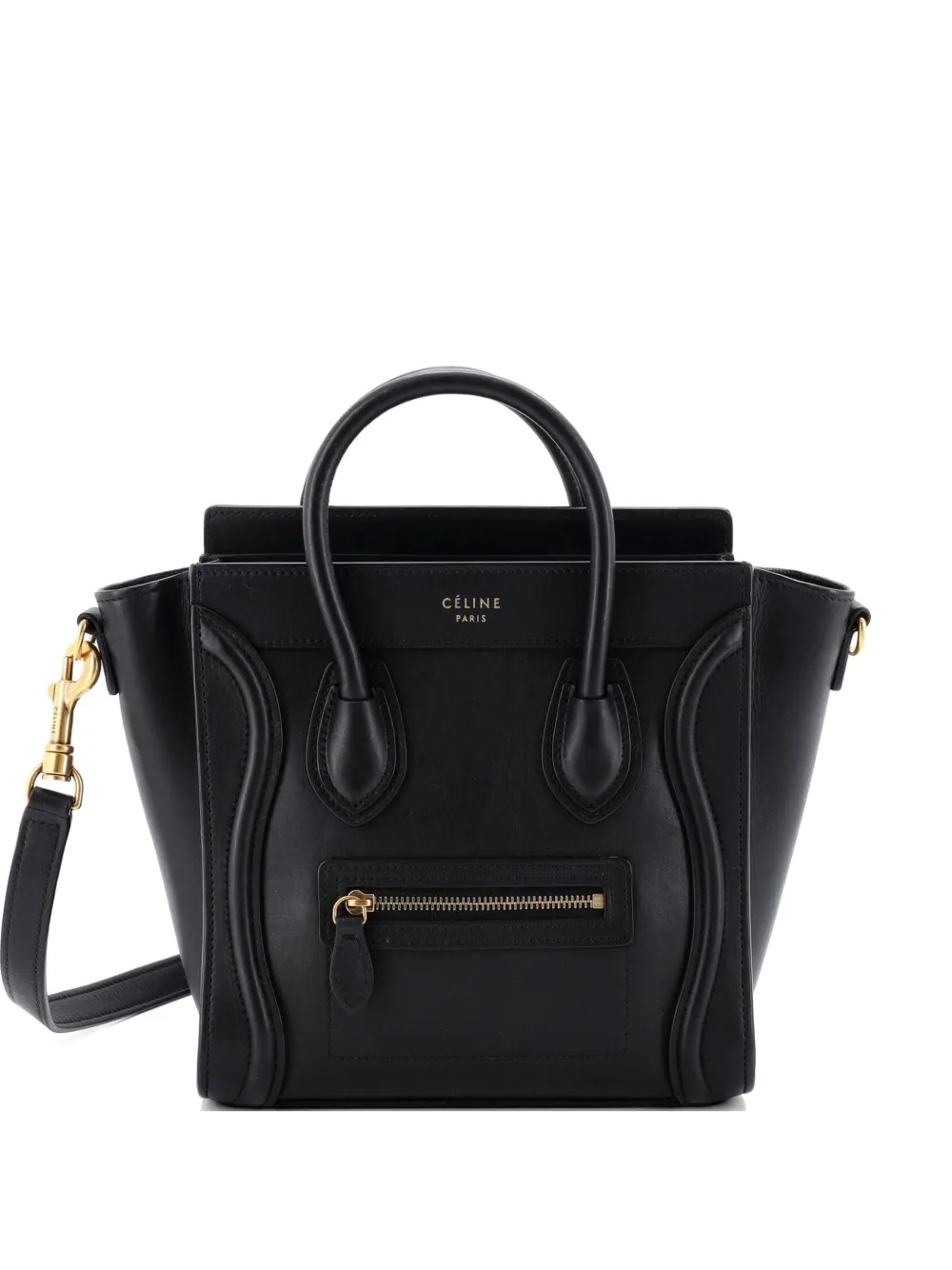 Celine Pre-Owned Luggage Bag Smooth Leather Nano crossbody bag - Nero