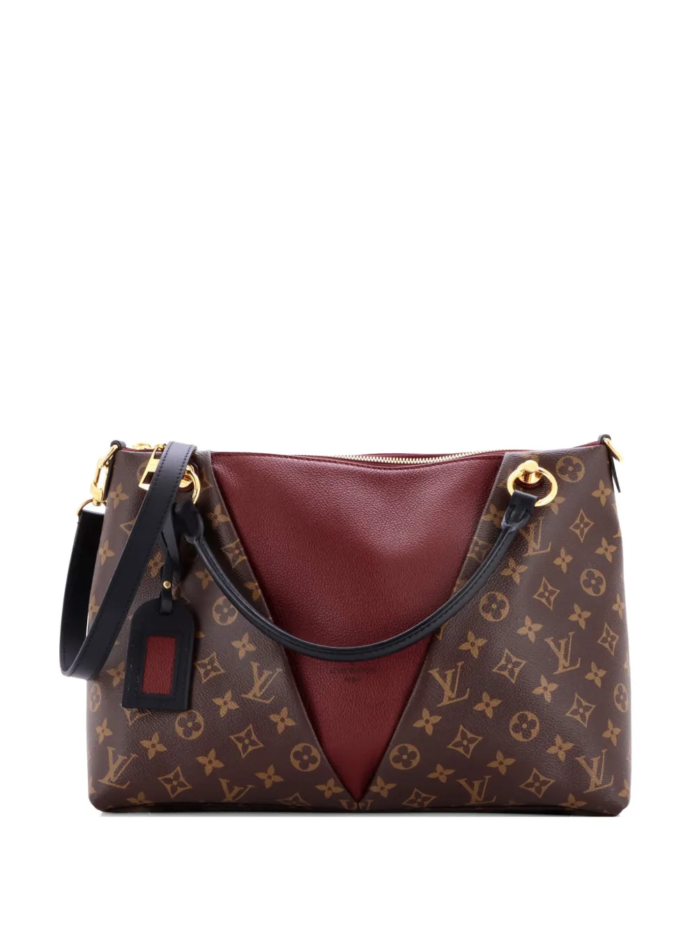Louis Vuitton Pre-Owned Borsa a spalla V Tote MM in pelle e tela con monogramma - Marrone