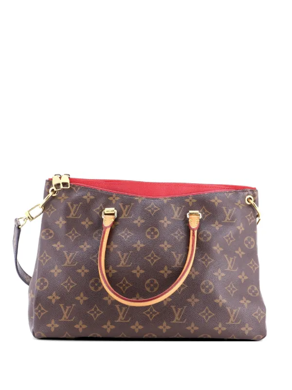 Louis Vuitton Pre-owned Pallas Tote Monogram Canvas with Leather Shoulder Bag in Brown