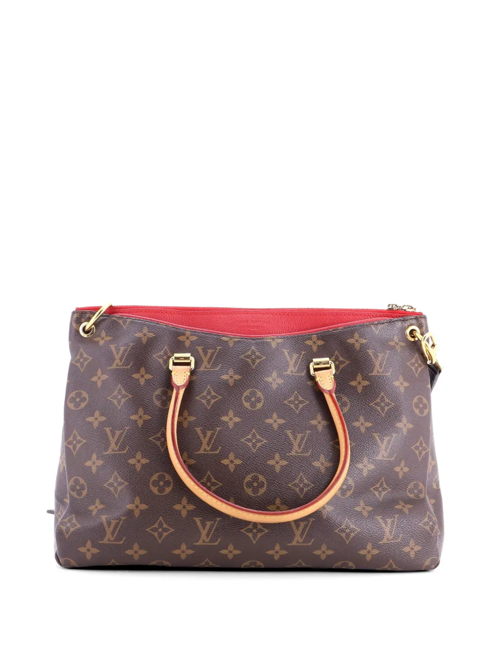 Louis Vuitton Pre-owned Pallas Tote Monogram Canvas with Leather Shoulder Bag in Brown, view 2