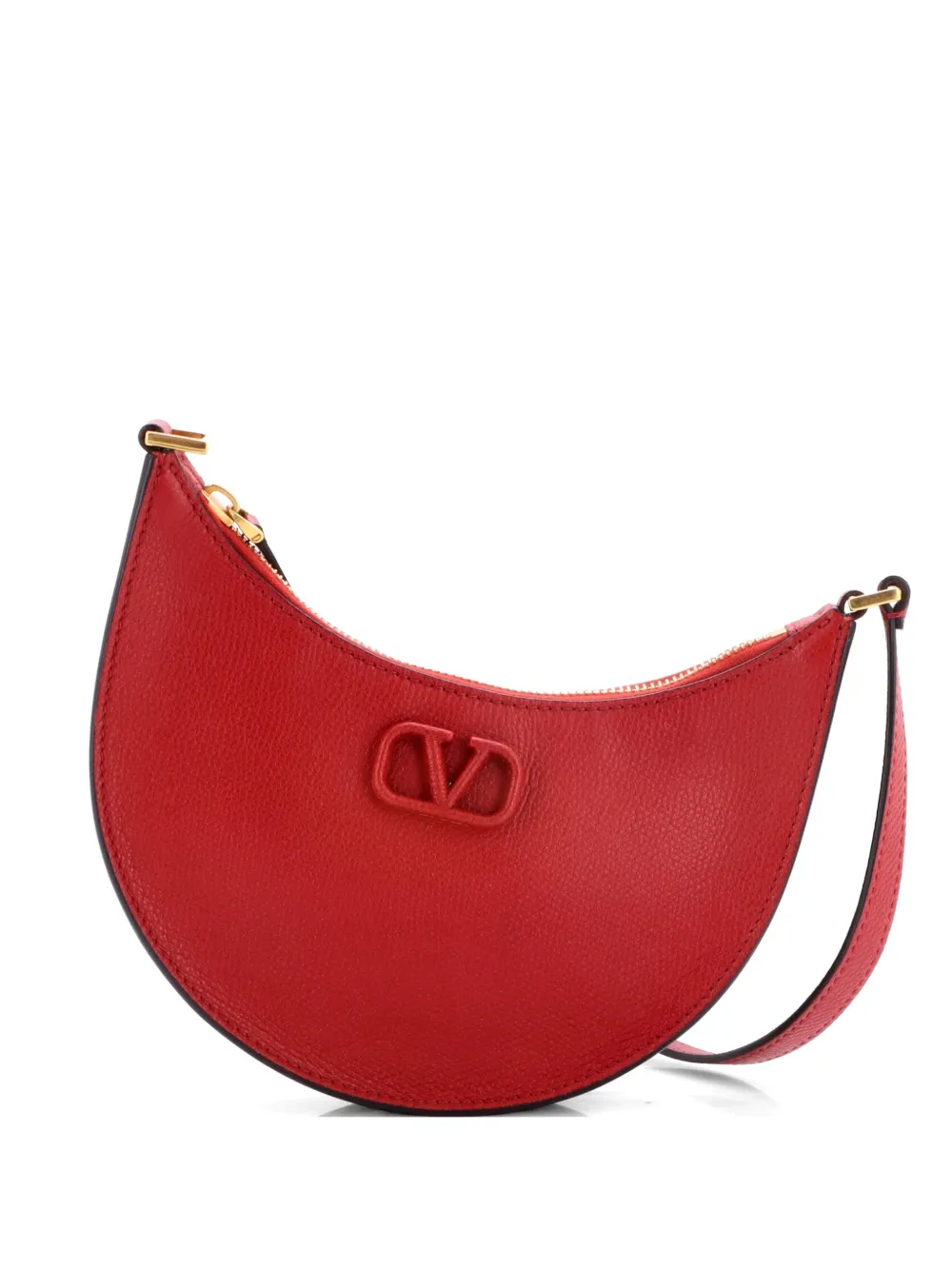 Valentino Garavani Pre-Owned VLogo Leather Mini hobo bag - Rosso