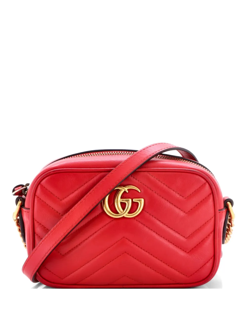 Gucci Pre-Owned GG Marmont Shoulder Bag Matelasse Leather Mini crossbody bag - Rosso