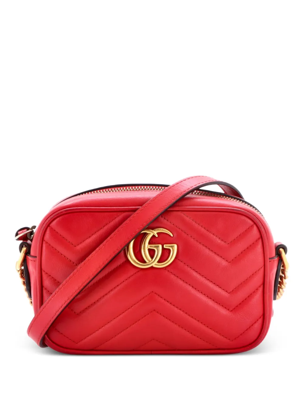 Gucci Pre-Owned GG Marmont Shoulder Bag Matelasse Leather Mini crossbody bag - Rosso