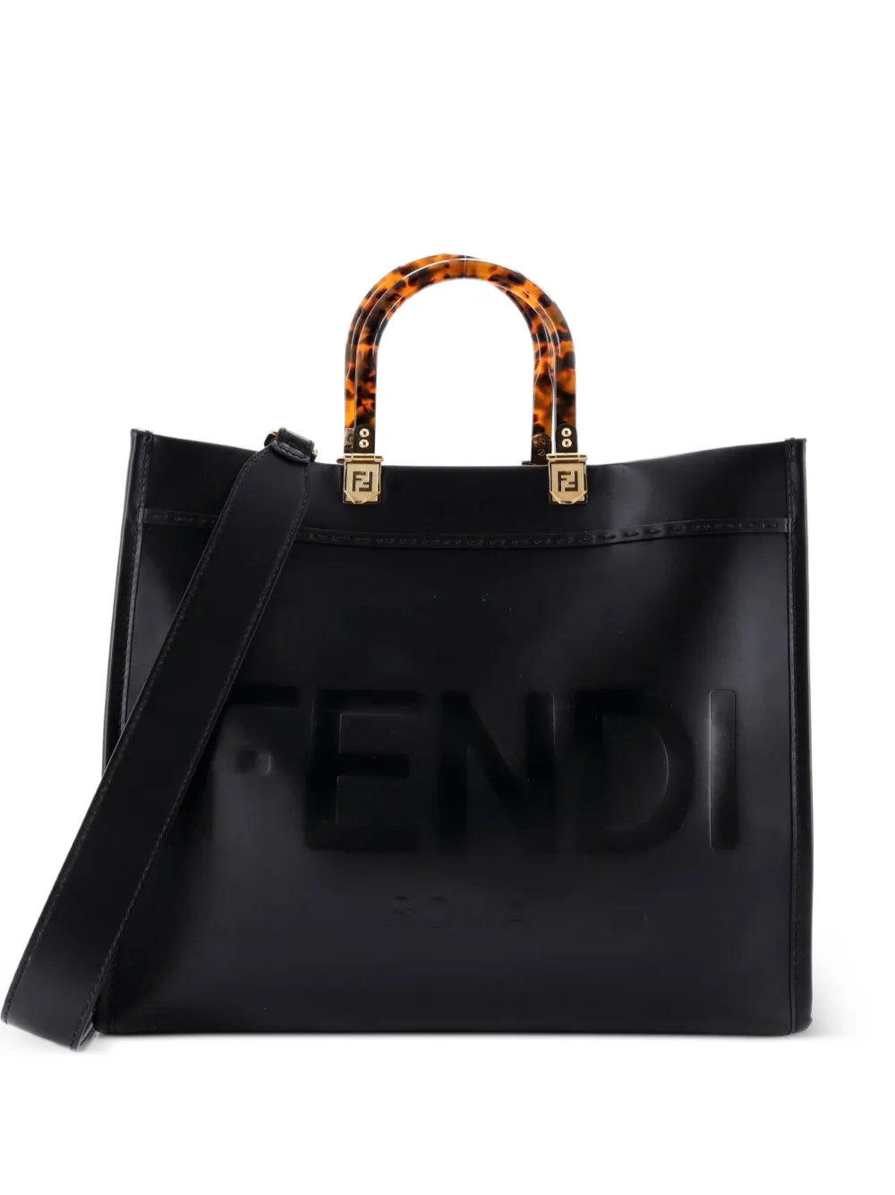 Fendi Pre-Owned Sunshine Shopper Leather Medium tote bag - Black