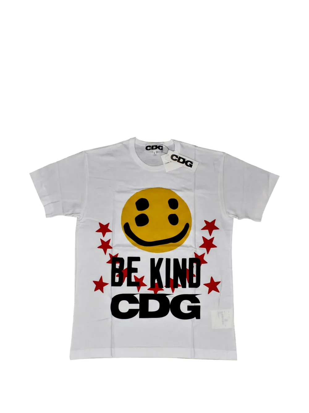 Comme Des Garçons Shirt x Cactus Plant Flea Market Smiley Face Be Kind T-shirt - Bianco