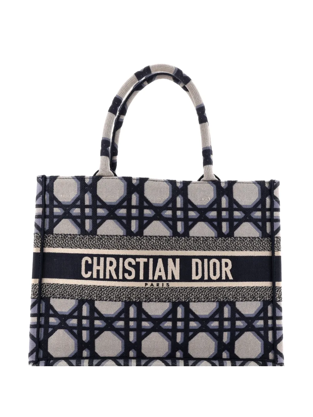 Christian Dior Pre-Owned Book Macrocannage Canvas Medium tote bag - Blu