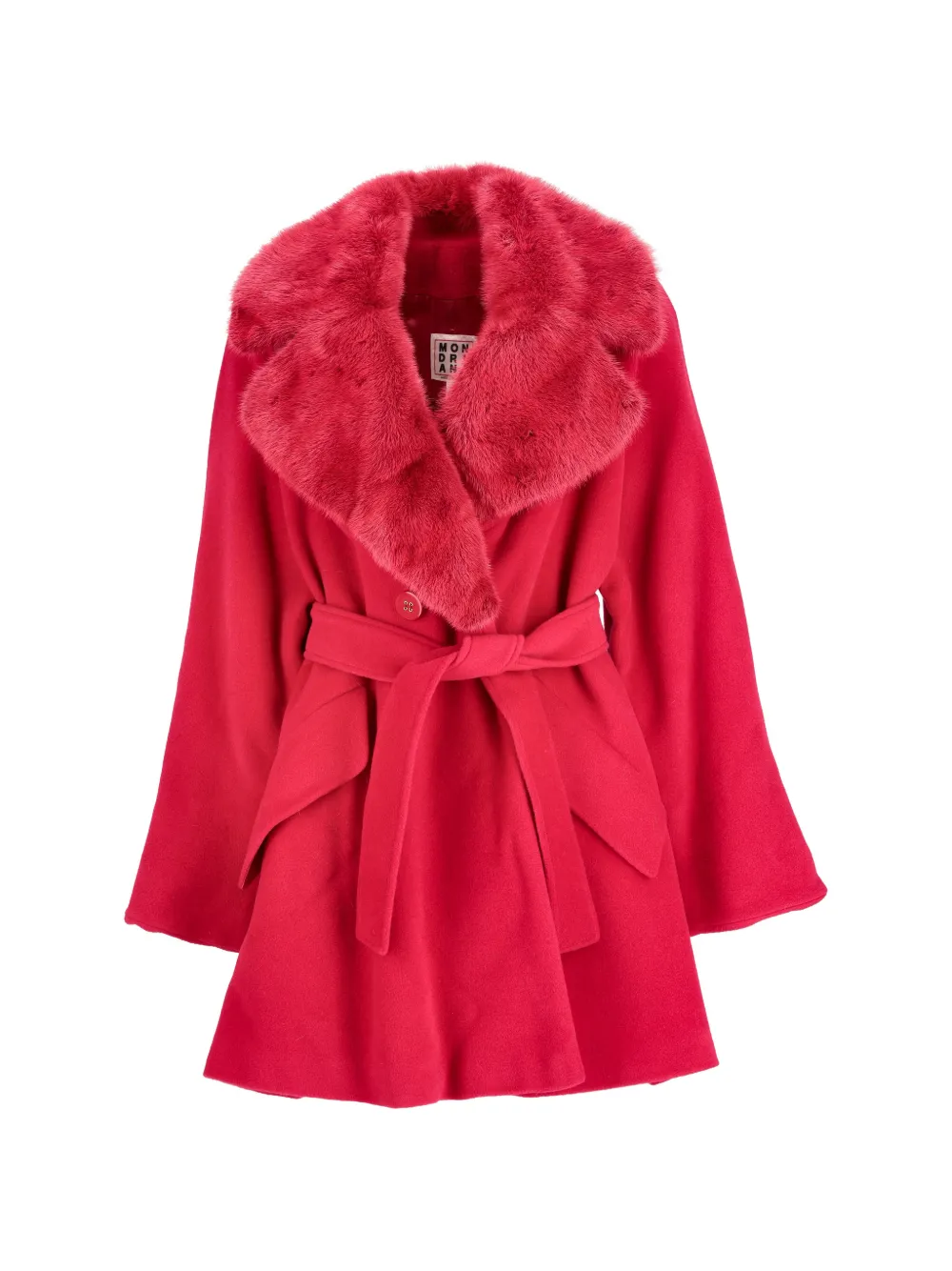 Vintage Cappotto Mondrian con cintura - Rosso