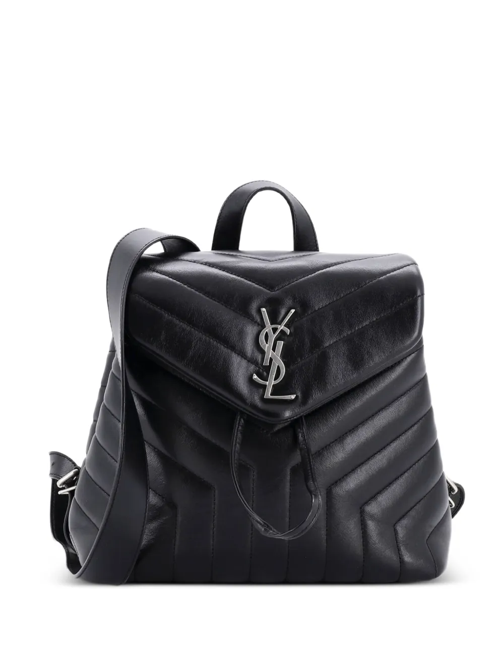 Saint Laurent Pre-Owned LouLou Matelasse Chevron Leather Small backpack - Schwarz