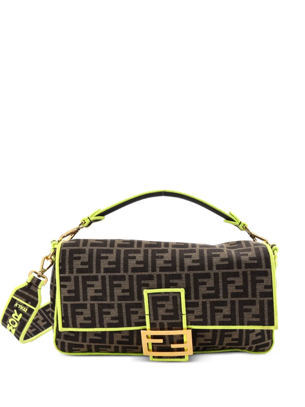 Fendi Pre-Owned Baguette NM Bag Zucca Canvas Large shoulder bag - Marrone