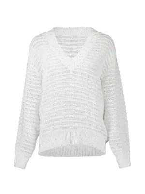 BRUNELLO CUCINELLI コットン セーター Brunello Cucinelli Vネック セーター | ホワイト | FARFETCH JP