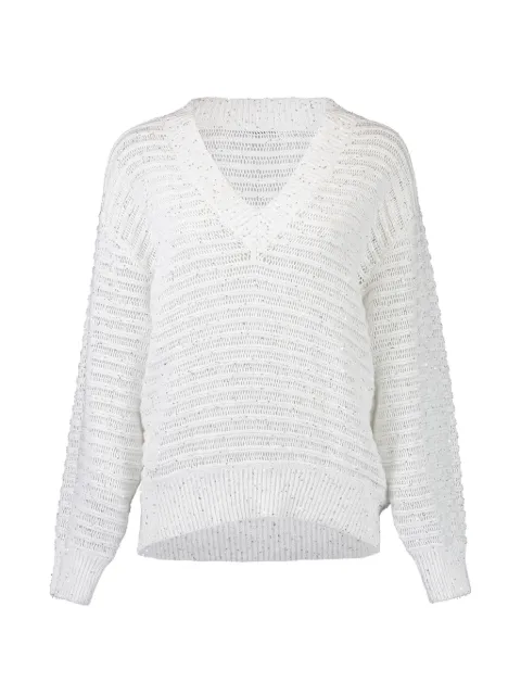 Brunello Cucinelli open-work embroidered sweater