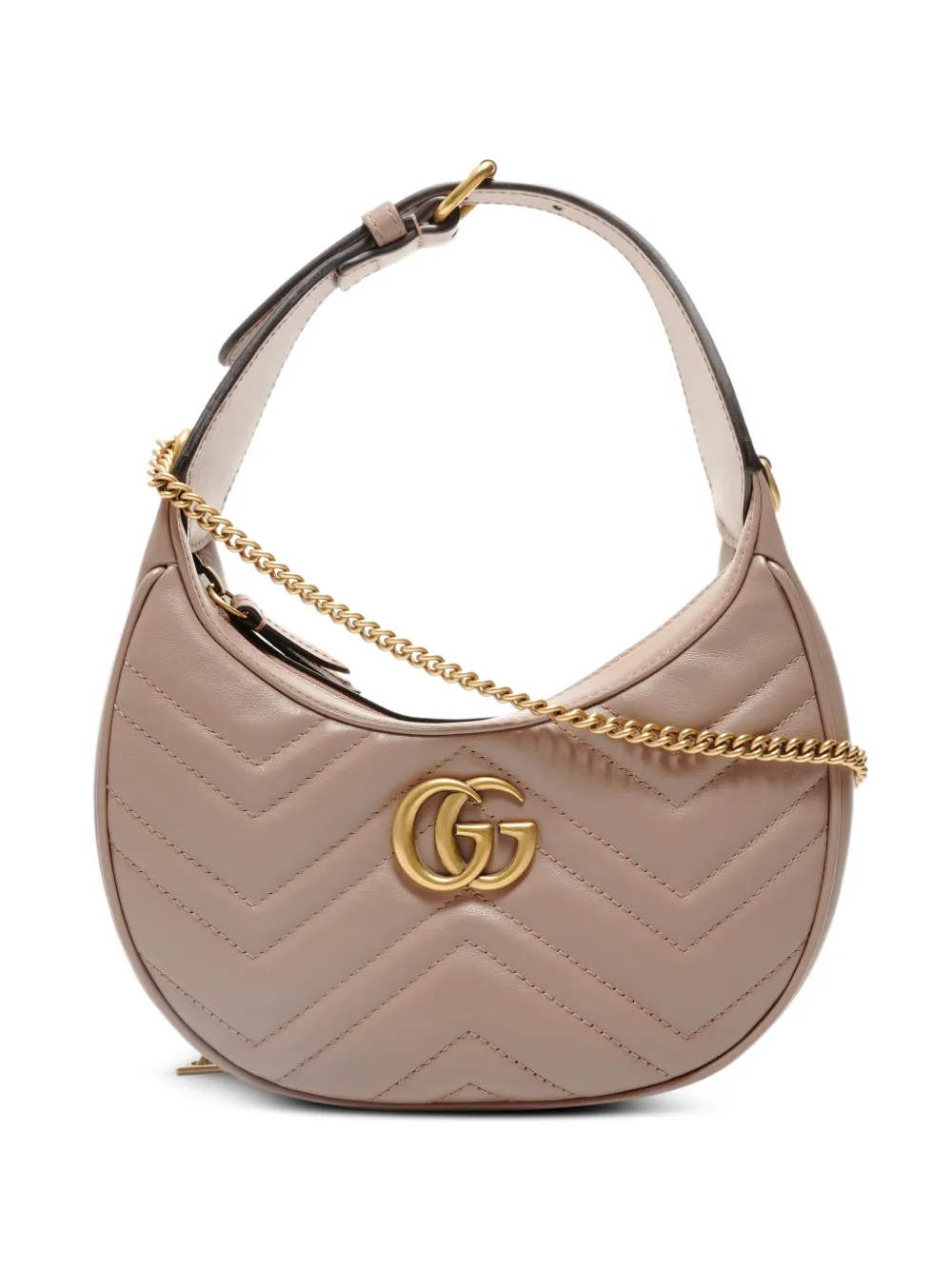 Gucci Pre-Owned 2022 mini GG Marmont half-moon shoulder bag - Toni neutri