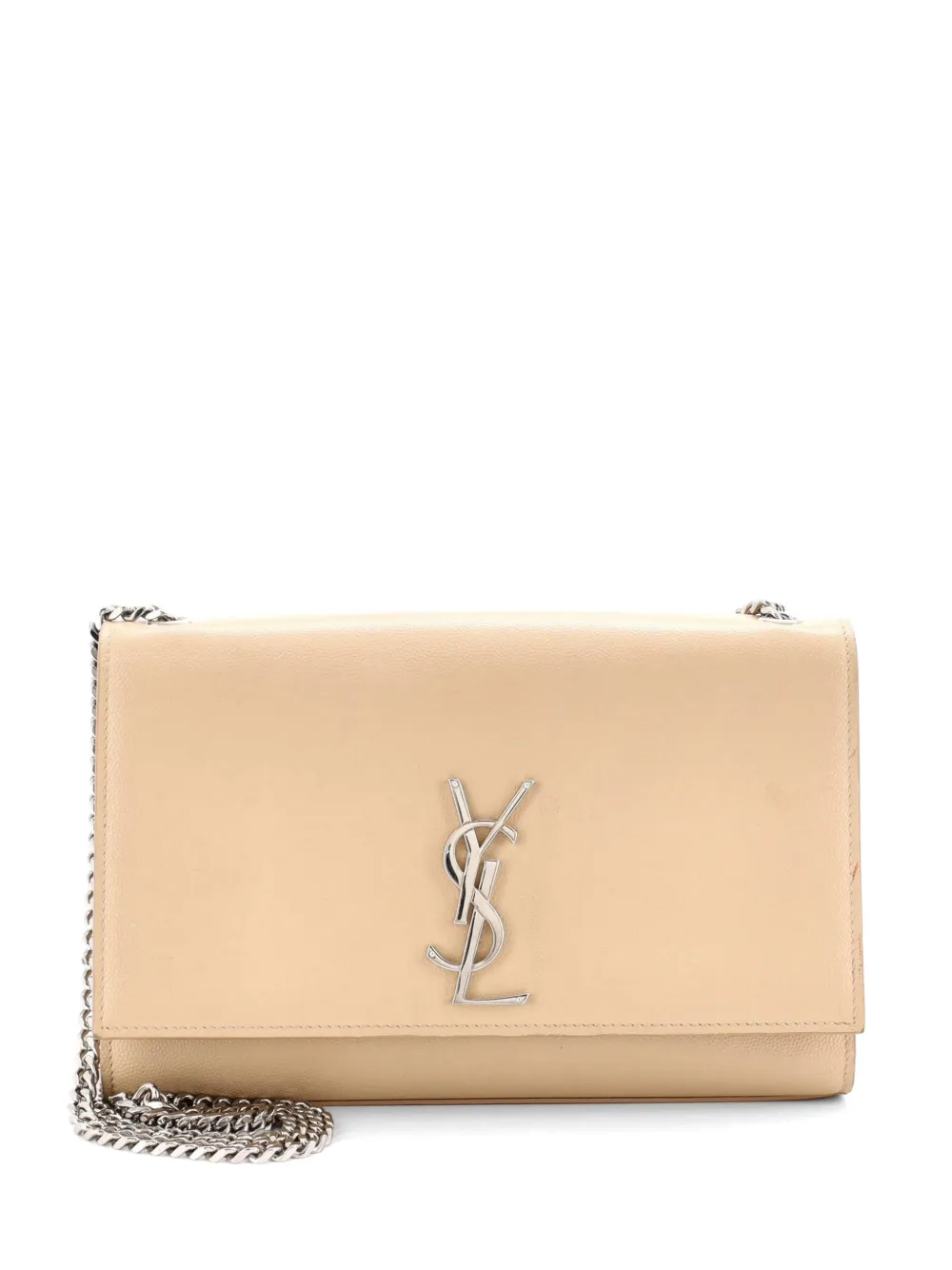 Saint Laurent Pre-Owned Classic Monogram Grainy Leather Medium crossbody bag - Nude