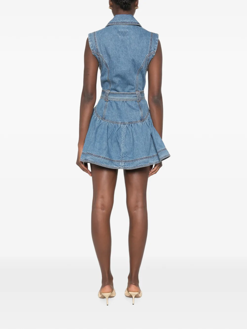 Aje Liliana denim jurk Blauw