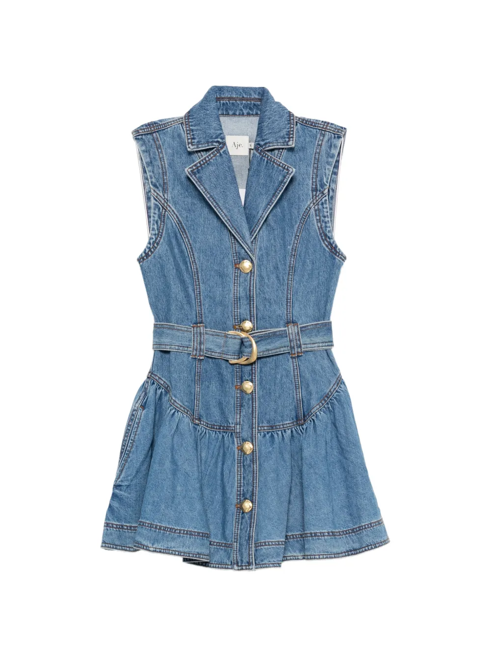 Aje Liliana denim mini dress - Blu