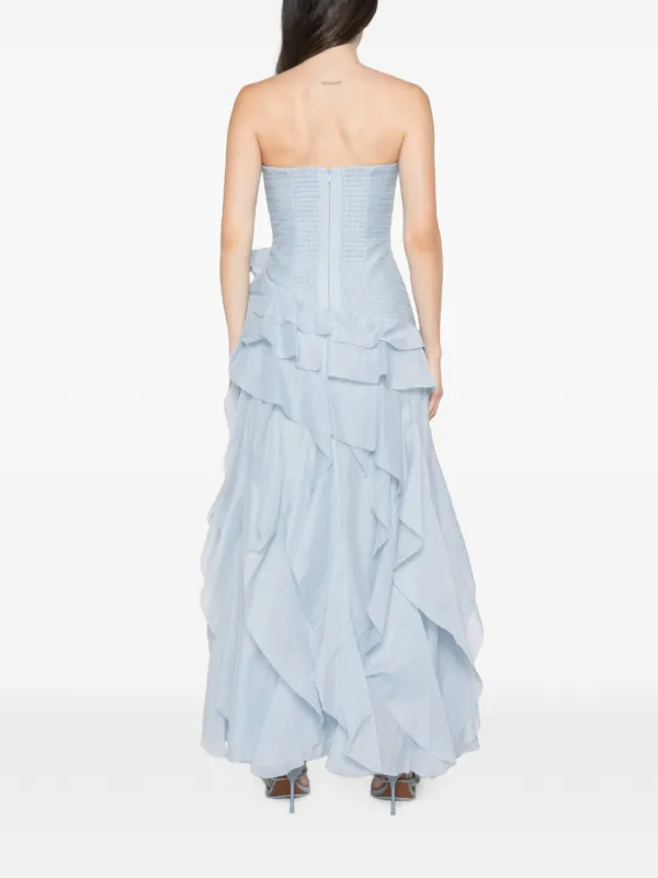 aje blue strapless dress Women's Canyon Gown | Cloud 90s Vintage Red Satin 86cm and wears a 680+ Size:15-34 Regular Fit