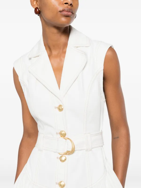 aje denim dress white Ivy Denim Midi Dress