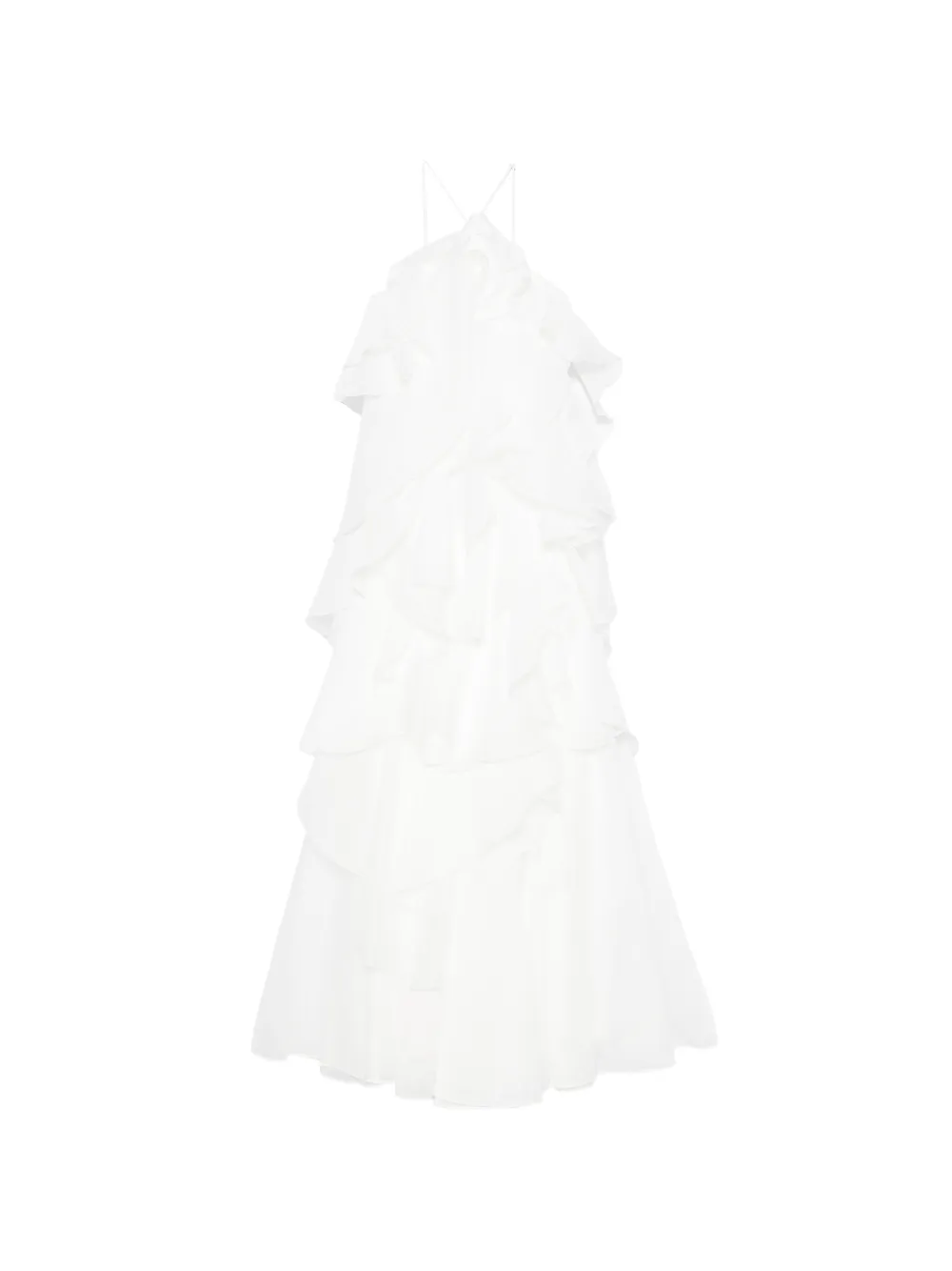 Aje Pandorea layered ruffled maxi dress - Bianco