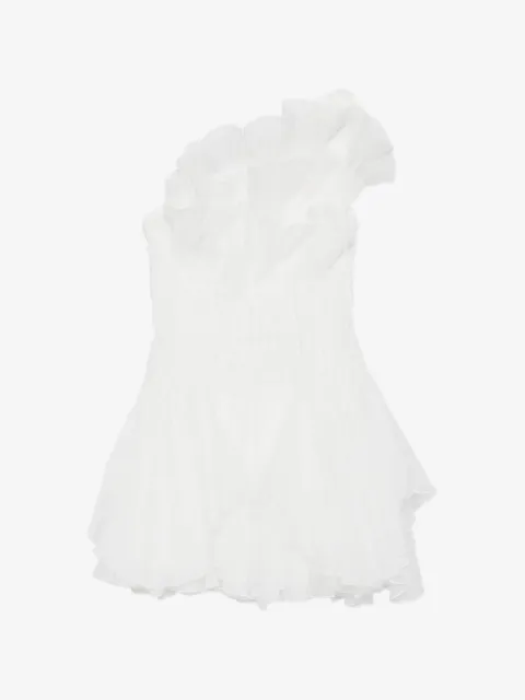 Aje vestido con hombro descubierto y volantes