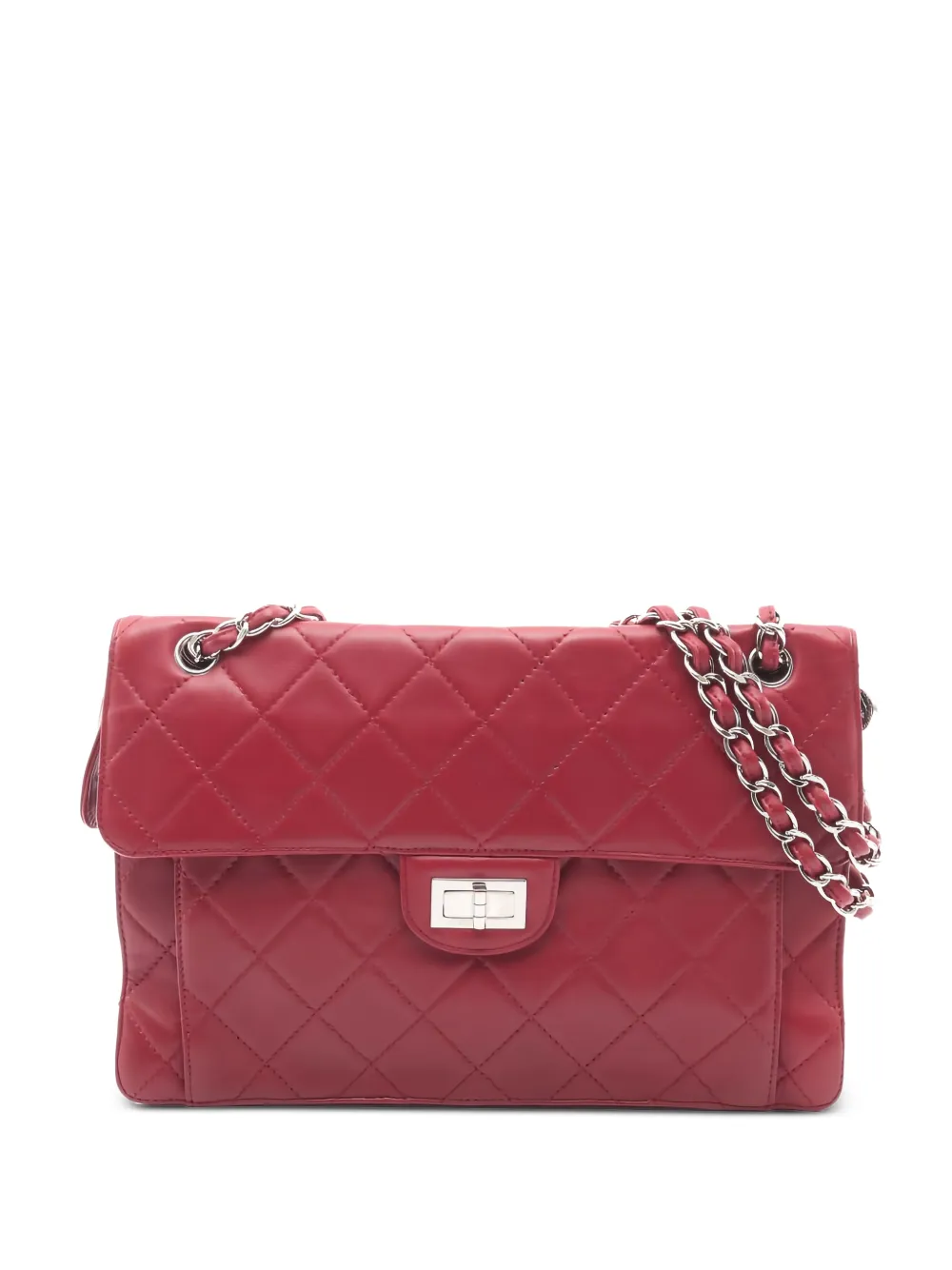 CHANEL Pre-Owned 2012 diamond-quilting chain-strap shoulder bag - Rosso