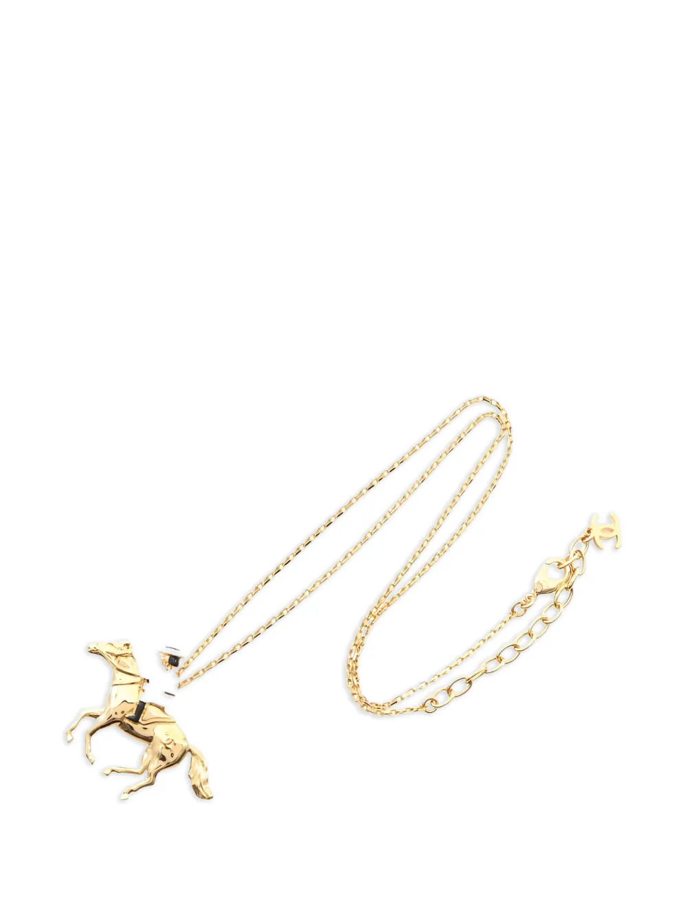 CHANEL Pre-Owned 1986-1988 Coco Mark horse-riding necklace - Oro