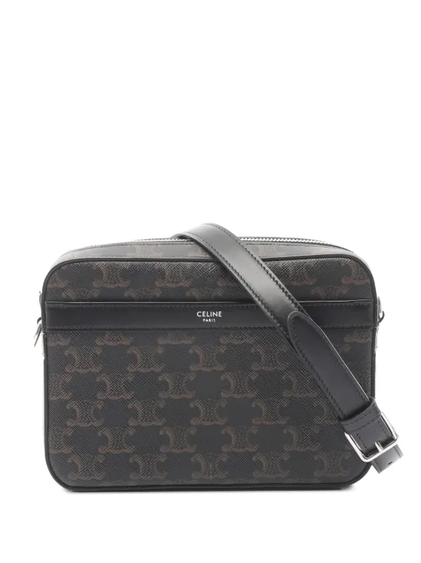 Celine Pre-owned 2020s Triomphe-canvas Shoulder Bag in Black