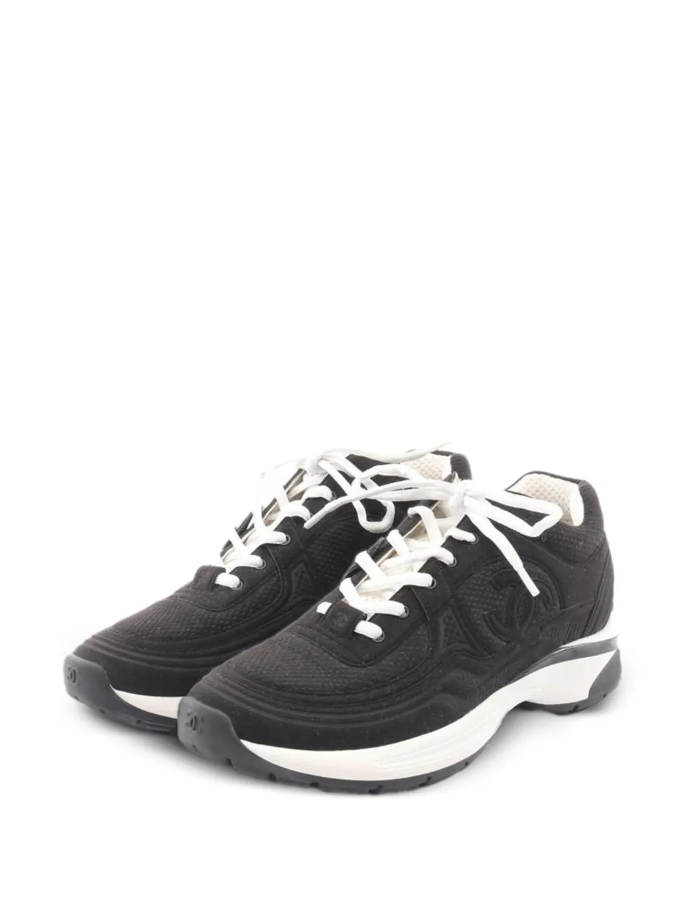 CHANEL Pre-Owned 1986-1988 Coco Mark suede sneakers - Black