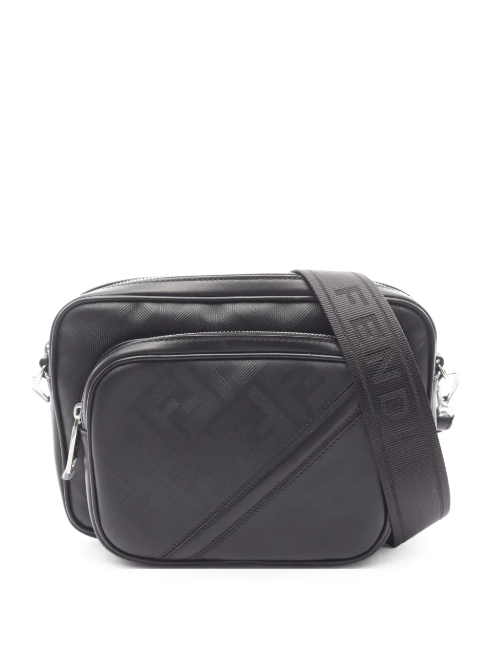 Fendi Pre-Owned Shadow Diagonal monogram-patterned cross body bag - Black