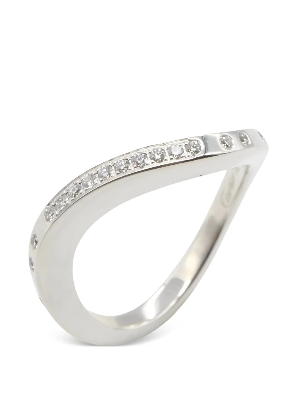 Cartier 2010s logo-engraved diamond ring - Argento