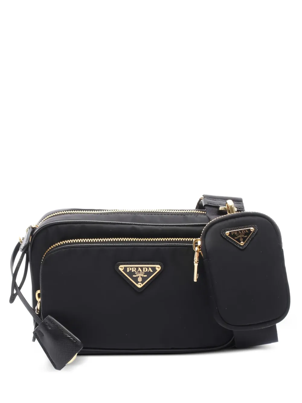 Prada Pre-Owned 2020s triangle-logo shoulder bag - Nero