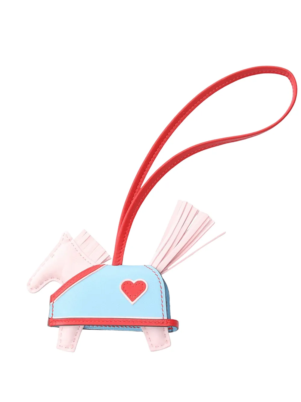 Hermès Pre-Owned 2025 Milo Lambskin Rodeo Robeo Coeur Charm PM key chain - Rosa