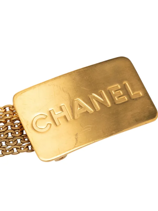 Chanel Chain Logo Plate Gold Plated 96 a Belt CHANEL | Accessories | Chanel Logo Plate Chain Belt Gold  main image 2