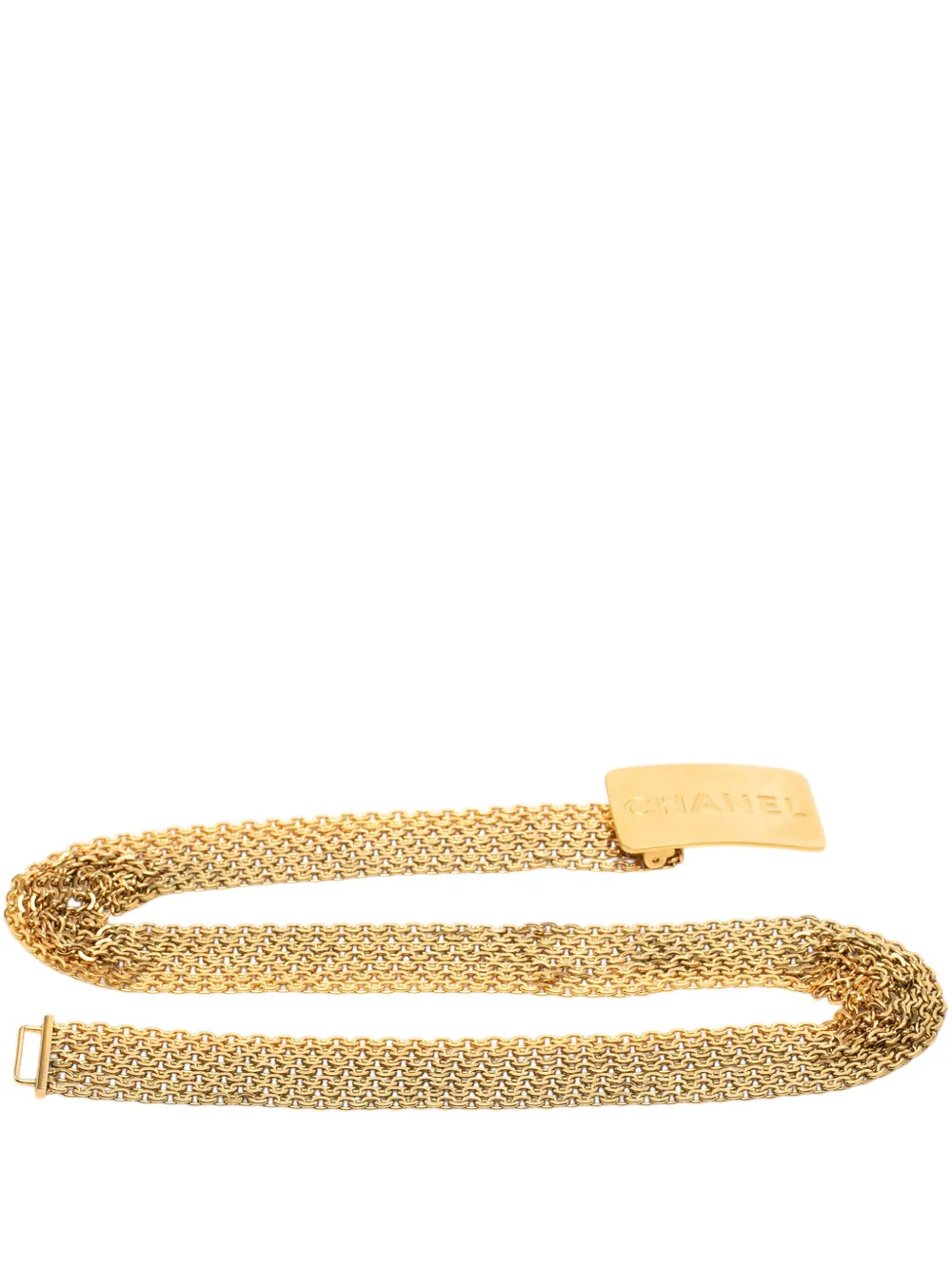 CHANEL Pre-Owned 1996 Gold Plated Multi Chain Logo belt - Oro