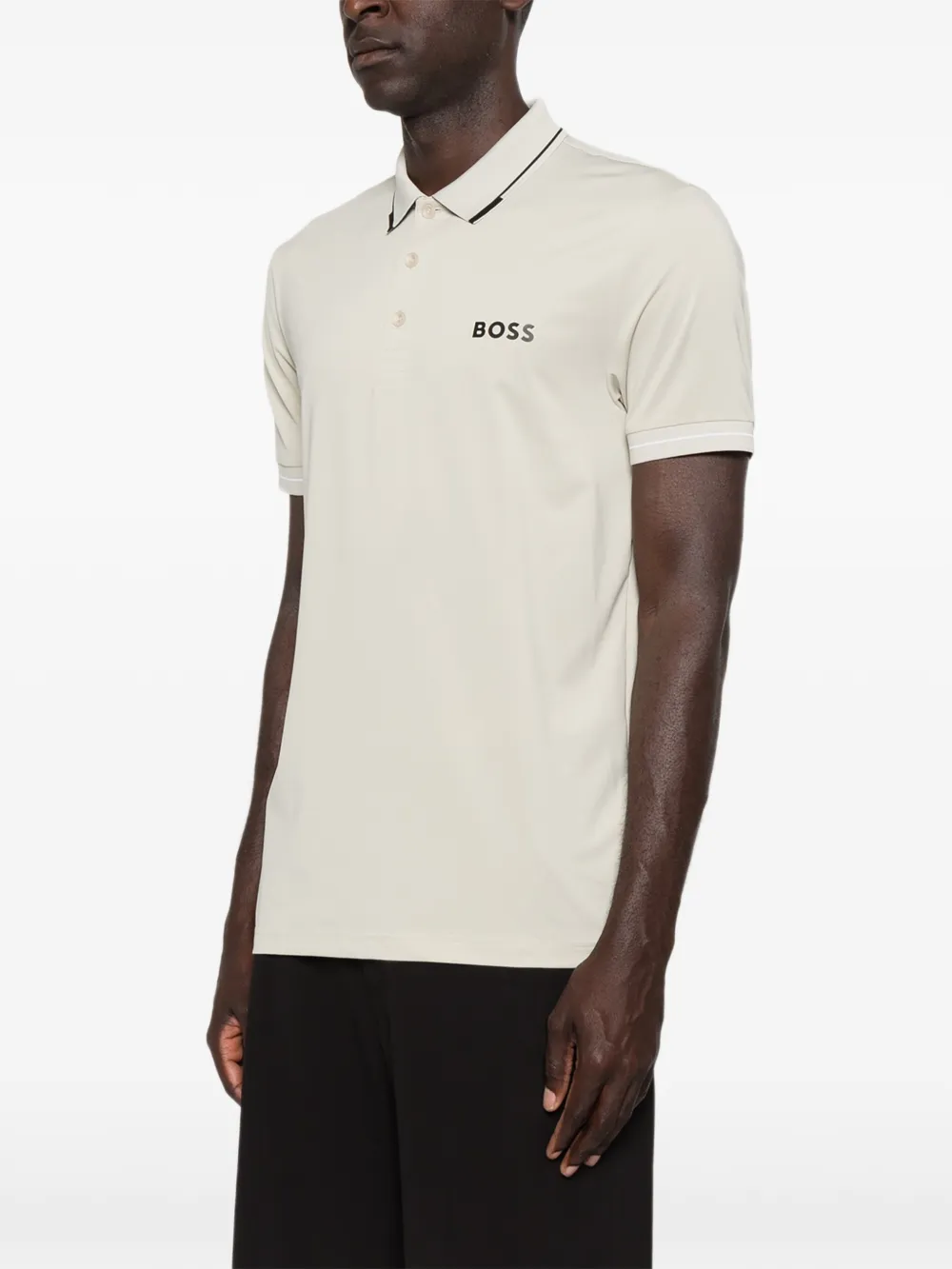 BOSS Poloshirt met logoprint Beige