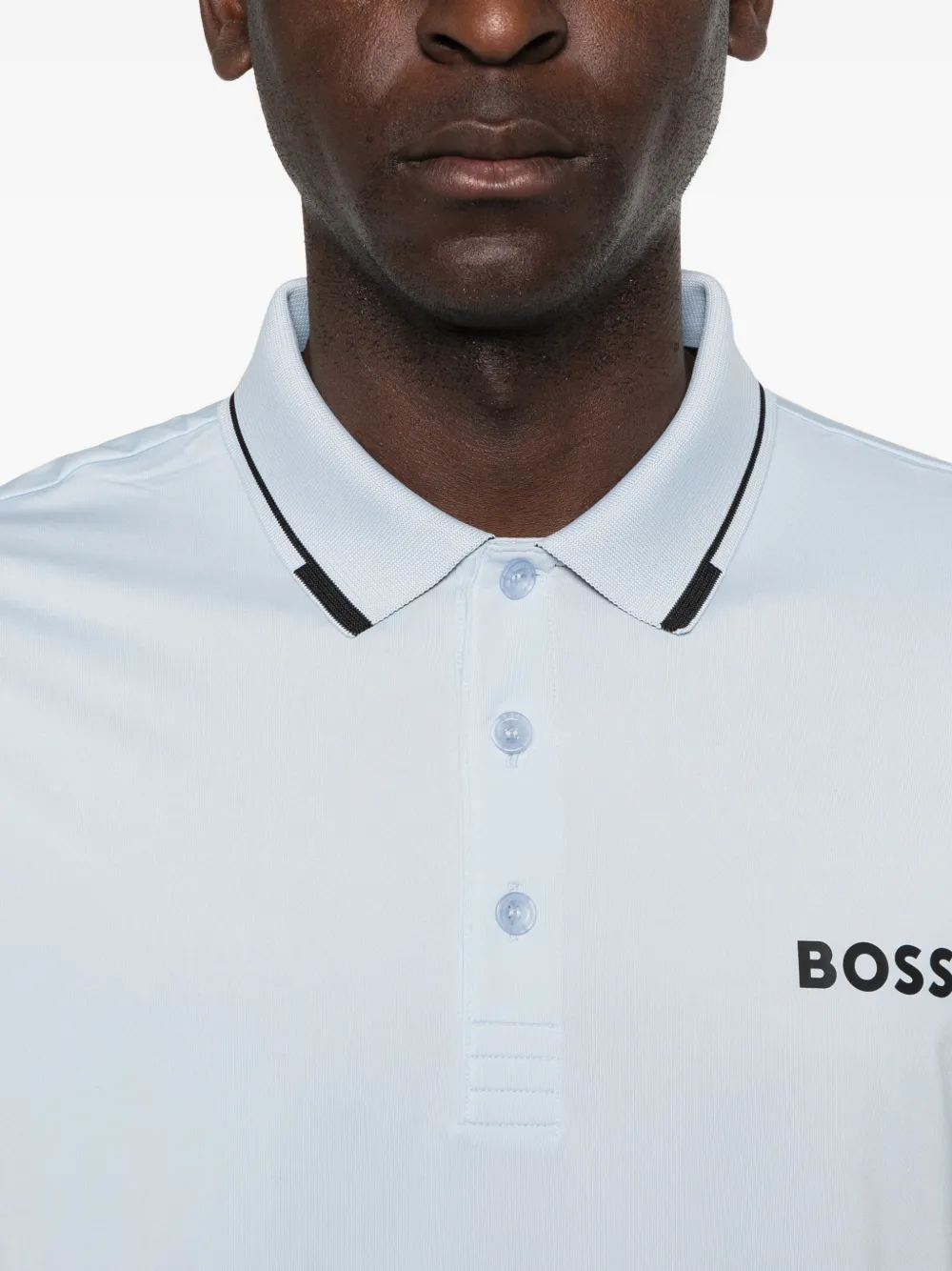 BOSS Poloshirt met logoprint Blauw
