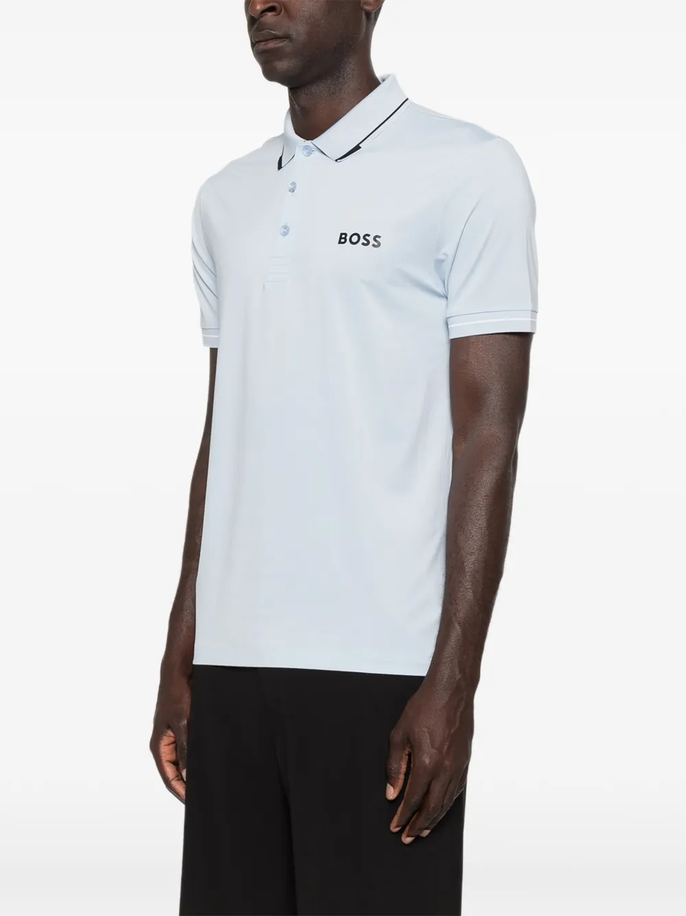 BOSS Poloshirt met logoprint Blauw