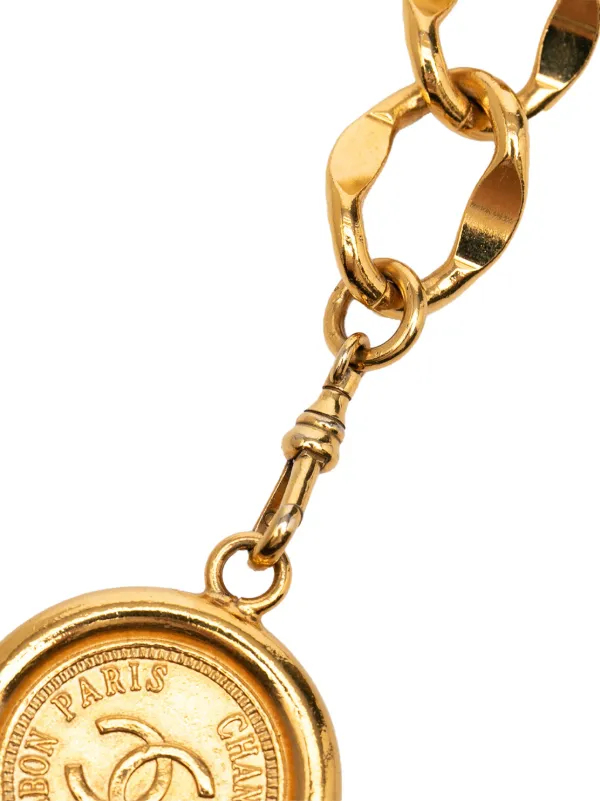 CHANEL Pre-Owned 20th Century CC Gold Plated Medallion Chain 