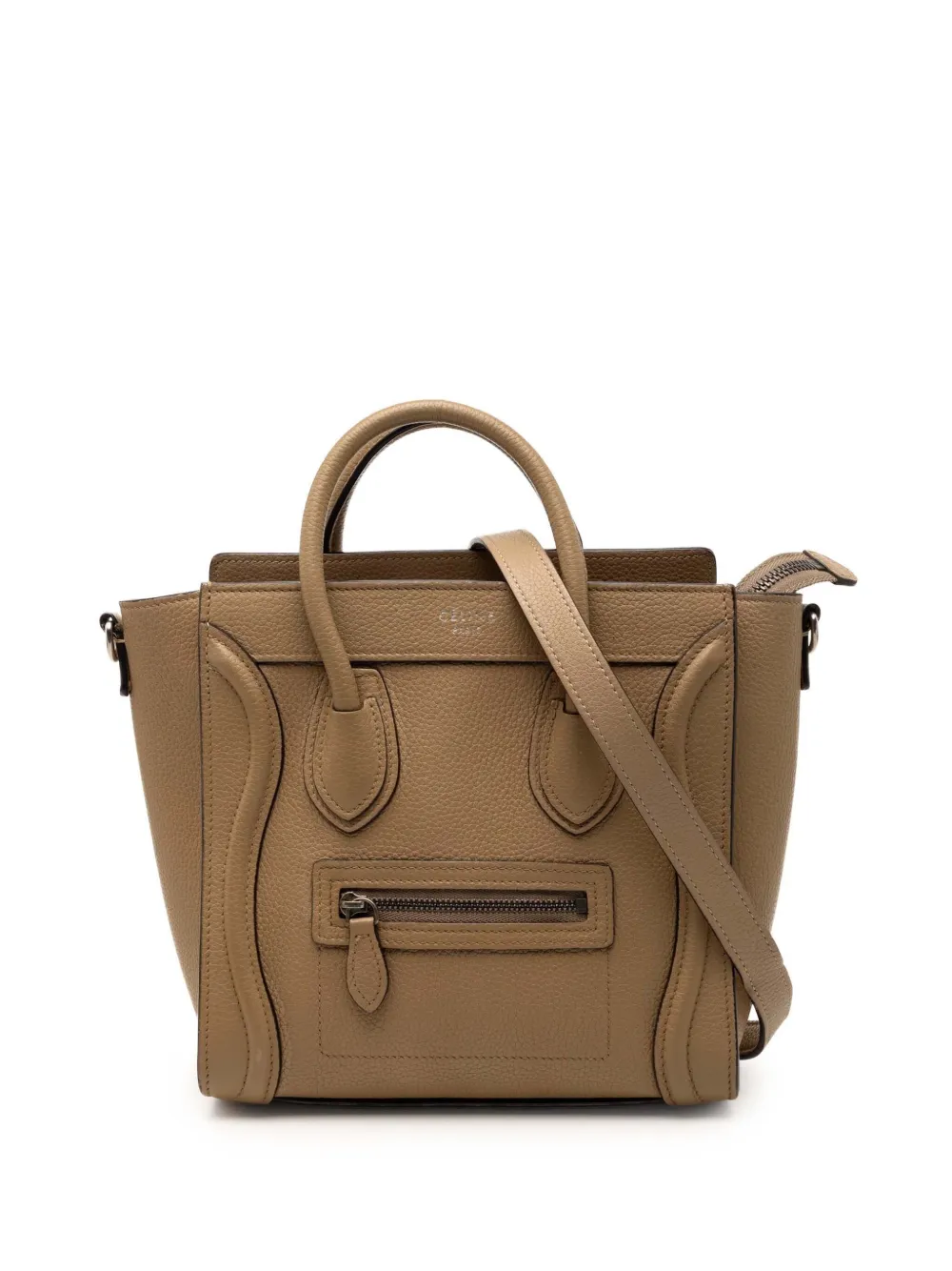 Celine Pre-Owned 2015 Nano Leather Luggage Tote satchel - Marrone