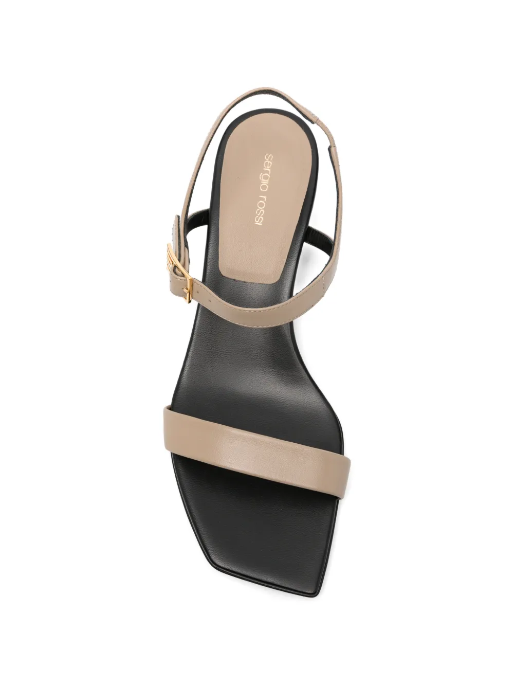 Sergio Rossi square-toe buckle-fastening sandals Beige