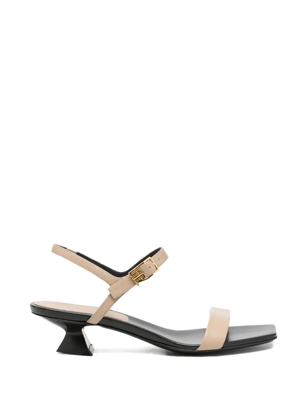 Sergio Rossi square-toe buckle-fastening sandals Beige