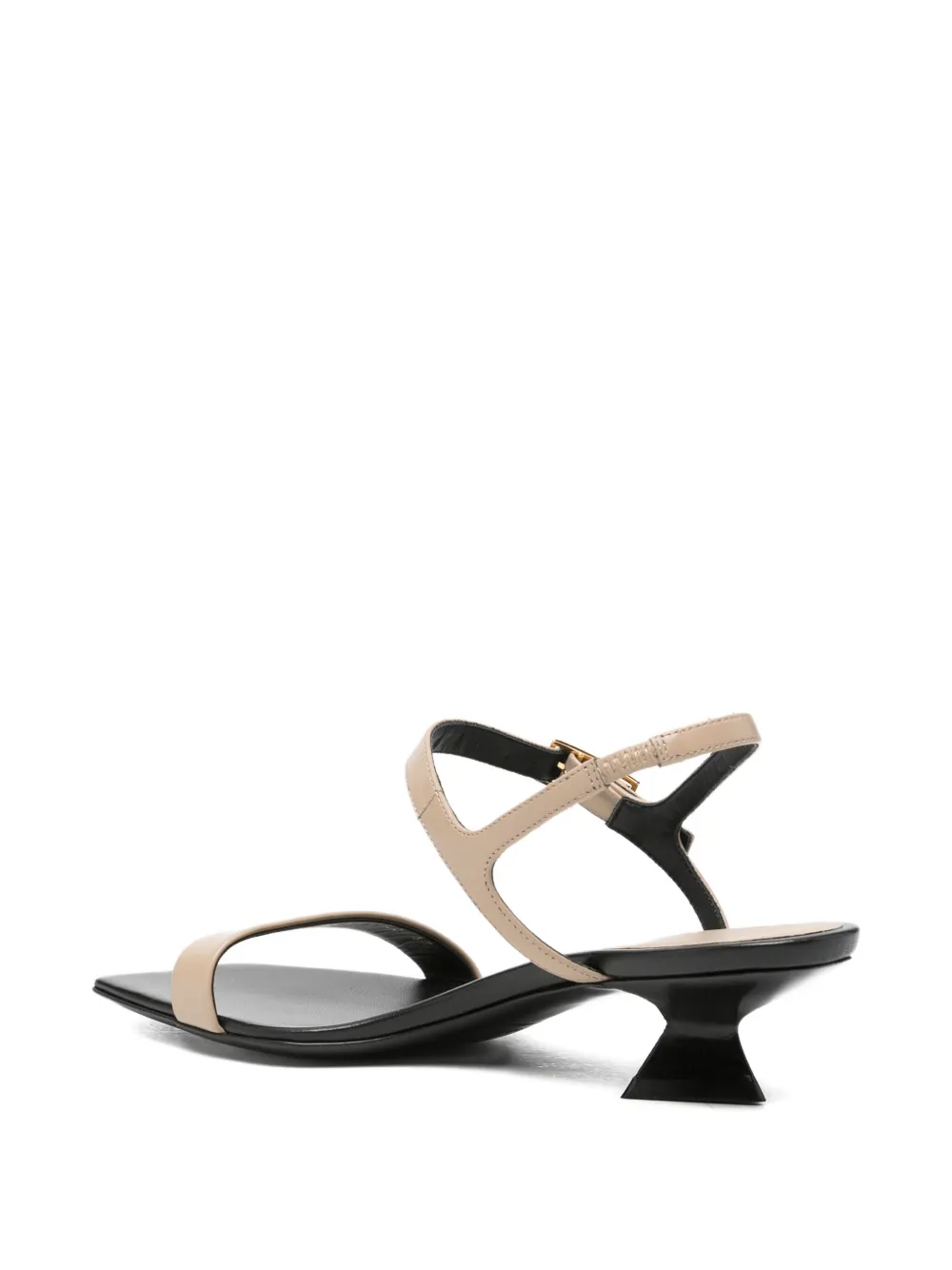 Sergio Rossi square-toe buckle-fastening sandals Beige