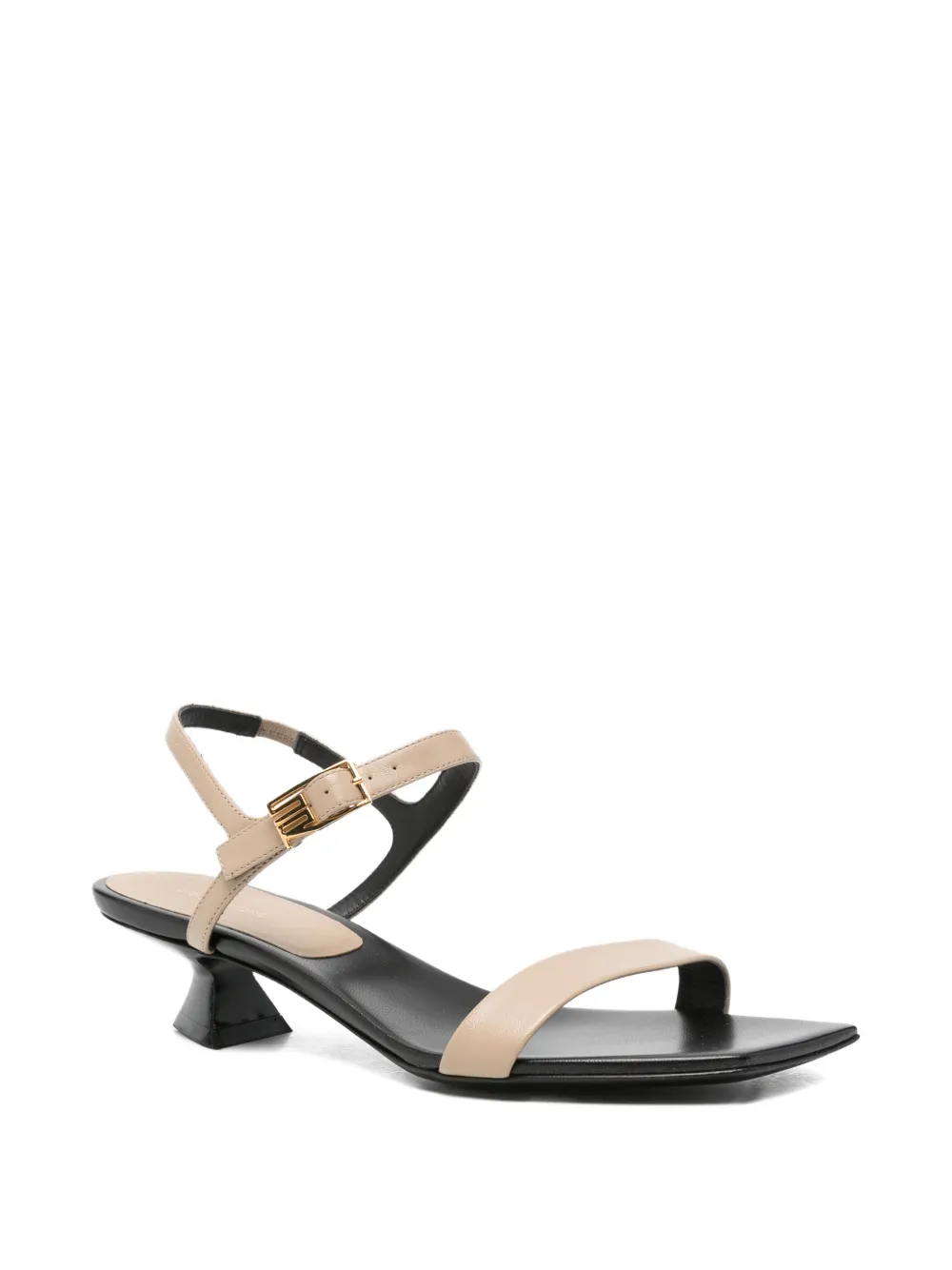 Sergio Rossi square-toe buckle-fastening sandals Beige