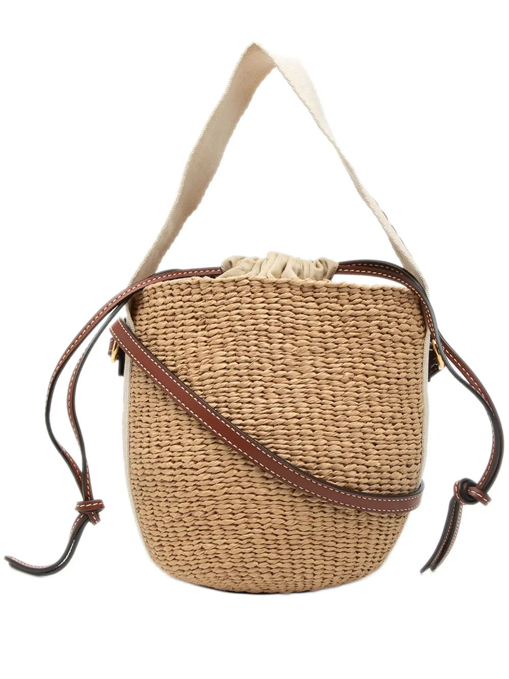 Chloé Pre-Owned 2021 Small Raffia Woody Basket Bag satchel - Toni neutri