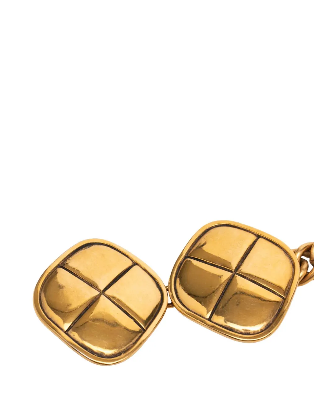 CHANEL Pre-Owned 1970-1980 Gold Plated Quilt Charm Chain belt - Oro